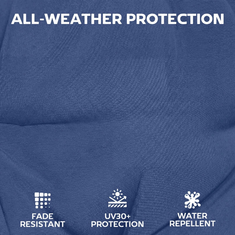 Patio Chair Cushions Set of 4, Waterproof Non-Slip Lounge Chair Cushions, 44"x21", Navy Blue