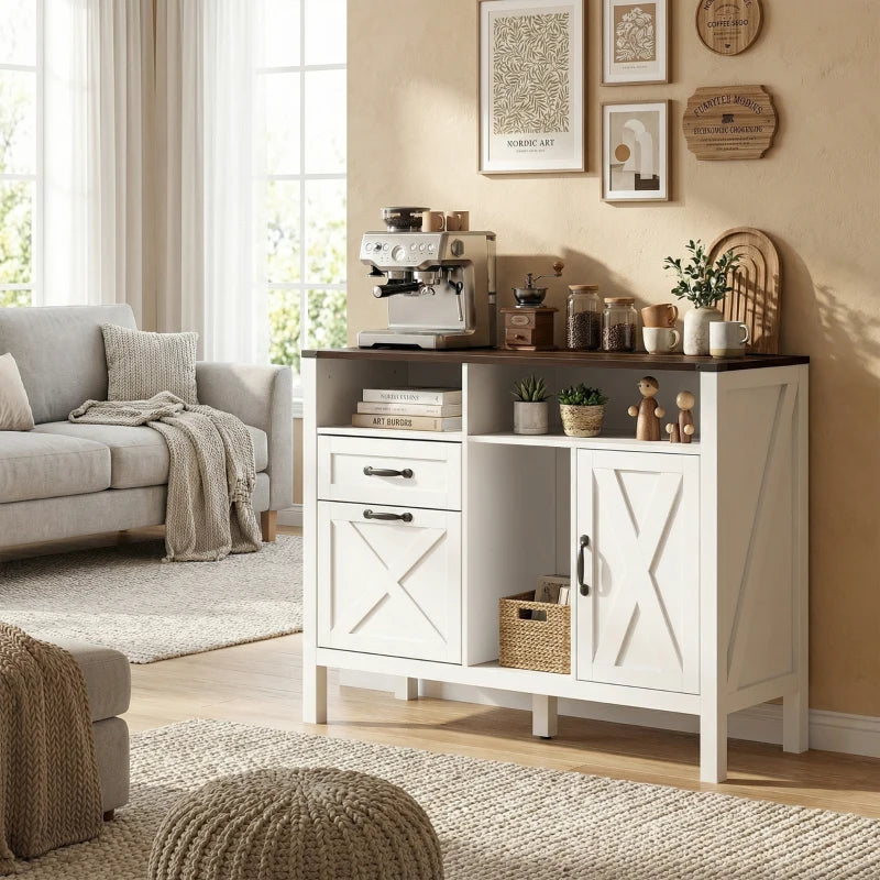 Lateral Filing Cabinet for Letter/A4 Hanging Files, File Cabinet with Open Compartments for Home Office, White