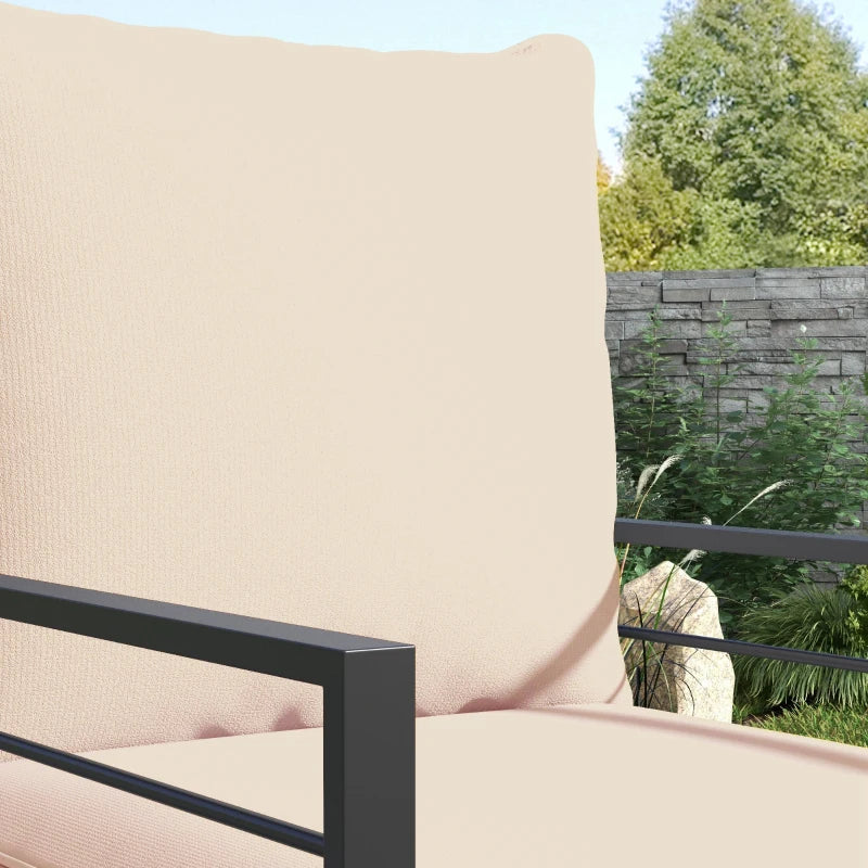 Patio Chair Cushions, Thick Deep Seat Outdoor Seat Cushion with Back Cushion, Beige