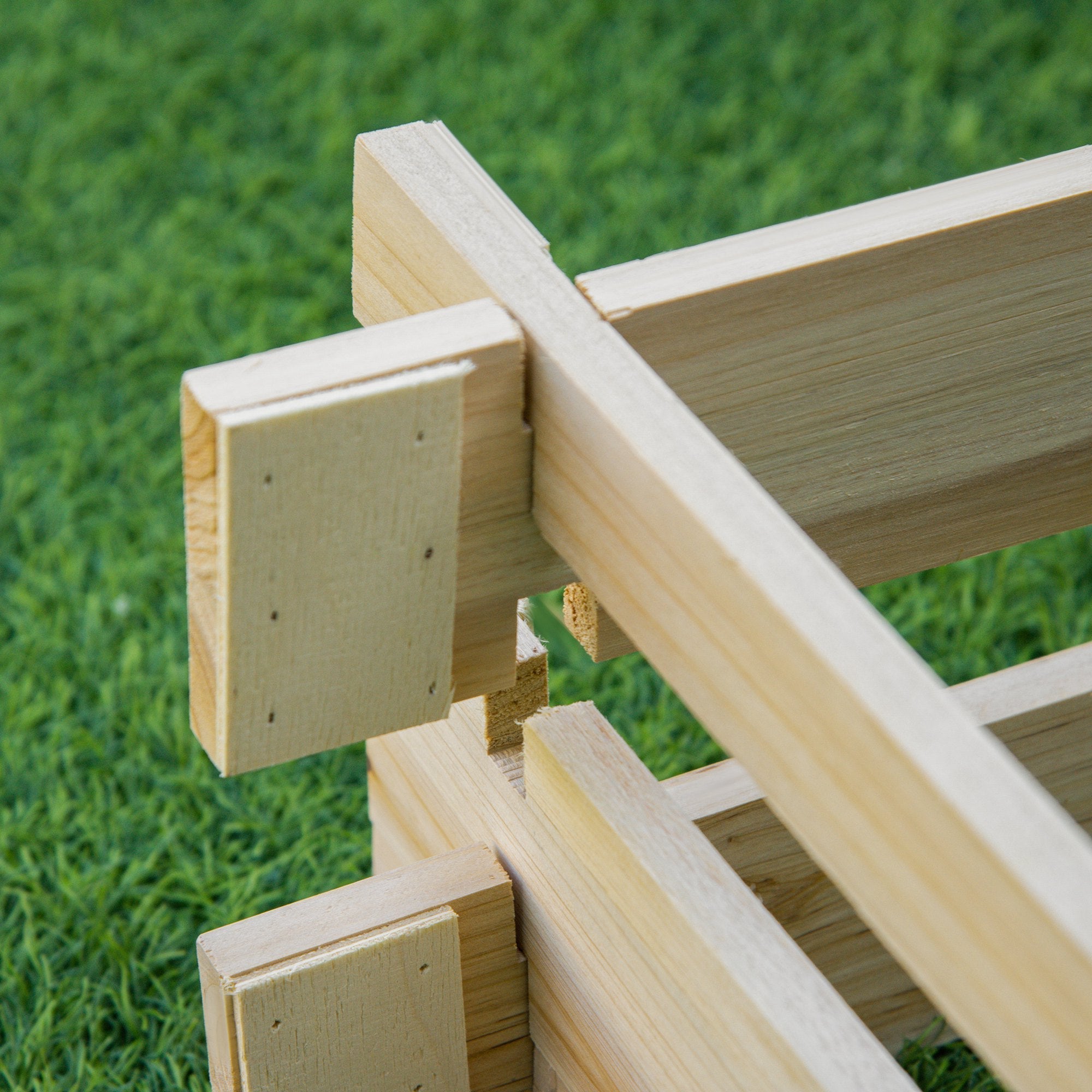 Outsunny Screwless Raised Garden Bed: 39"x39" Wooden Easy DIY Planter Box for Veggies, Flowers & Herbs