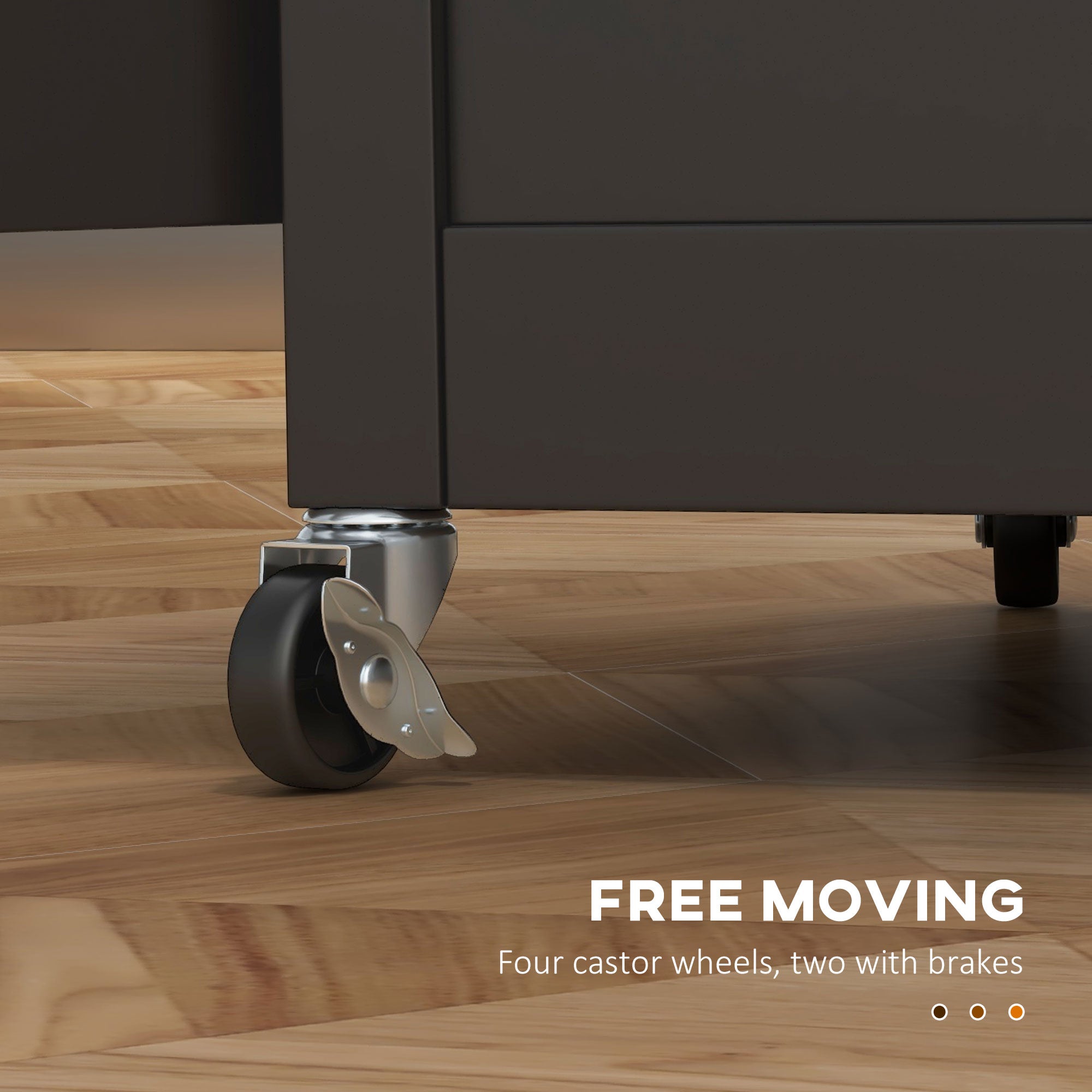 HOMCOM Kitchen Mobility: 26.4"x18.9"x34.1" Rolling Island with Drawer, Adjustable Shelf, Towel Rack, Black Finish