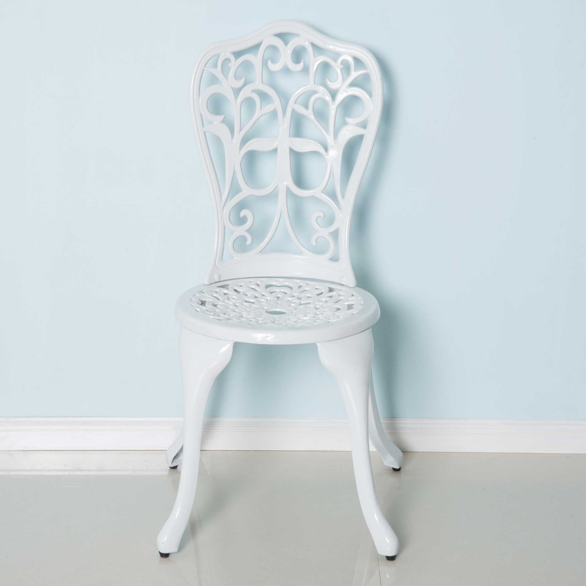 Outsunny 3 Pieces Antique Outdoor Bistro Set for 2 Patio Table and Chairs Set with Umbrella Hole White