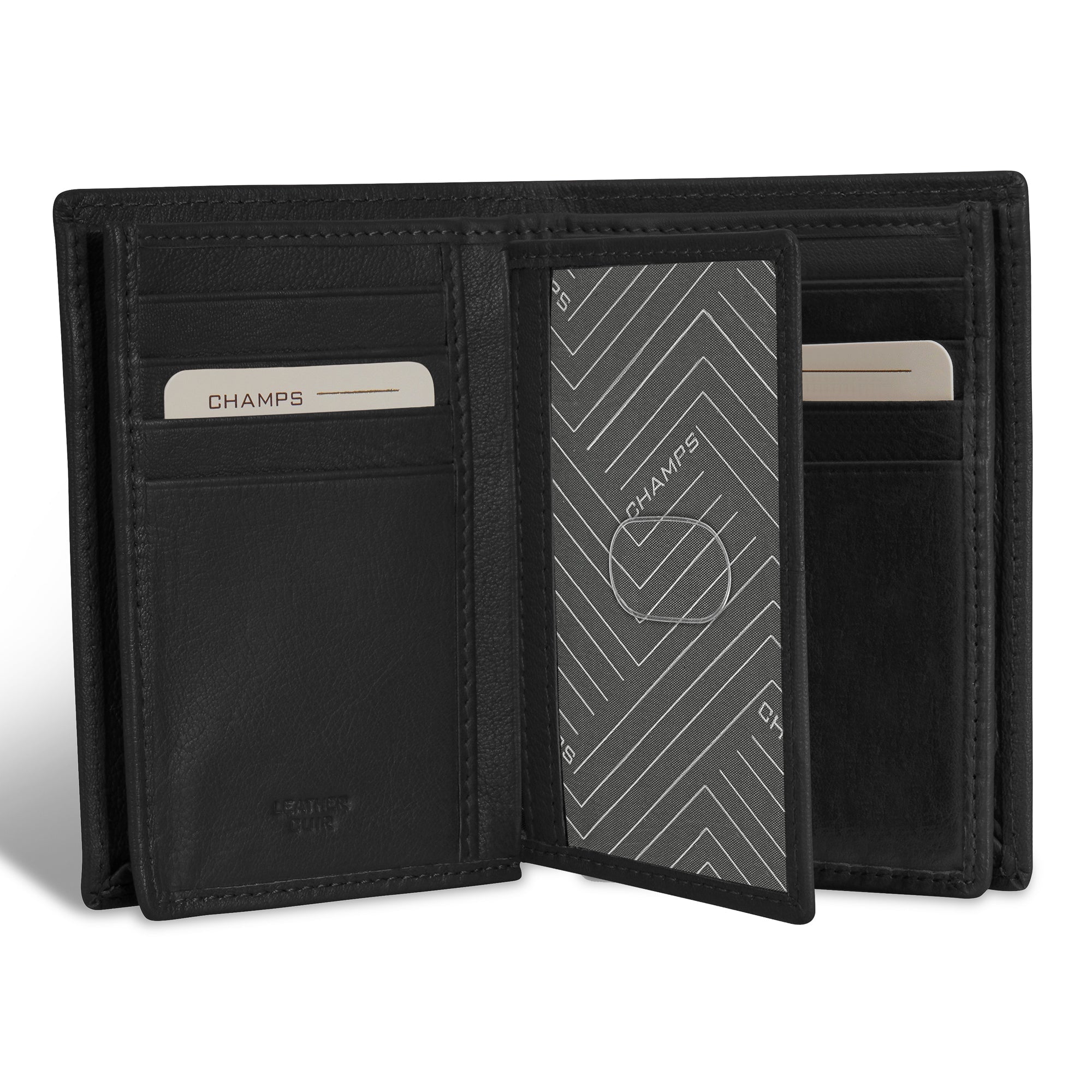 Onyx / Leather Vertical Wallet