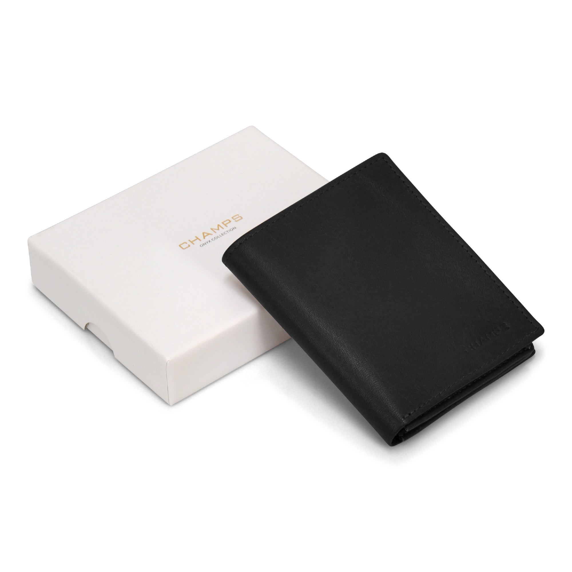 Onyx / Leather Vertical Wallet