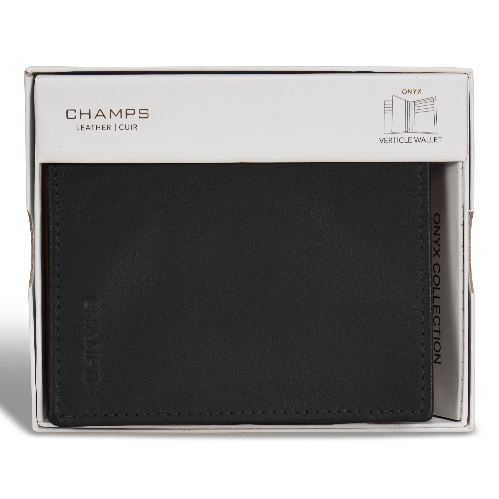 Onyx / Leather Vertical Wallet