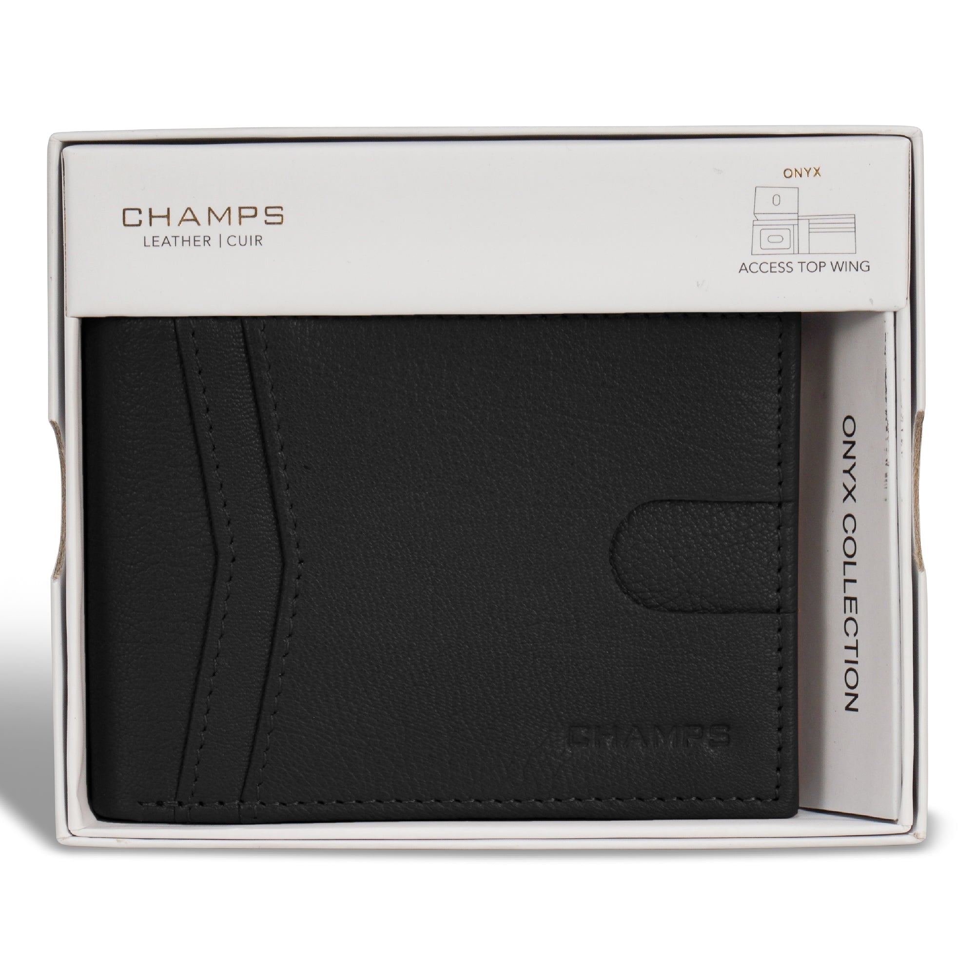 Onyx / Leather Access Top Wing Wallet