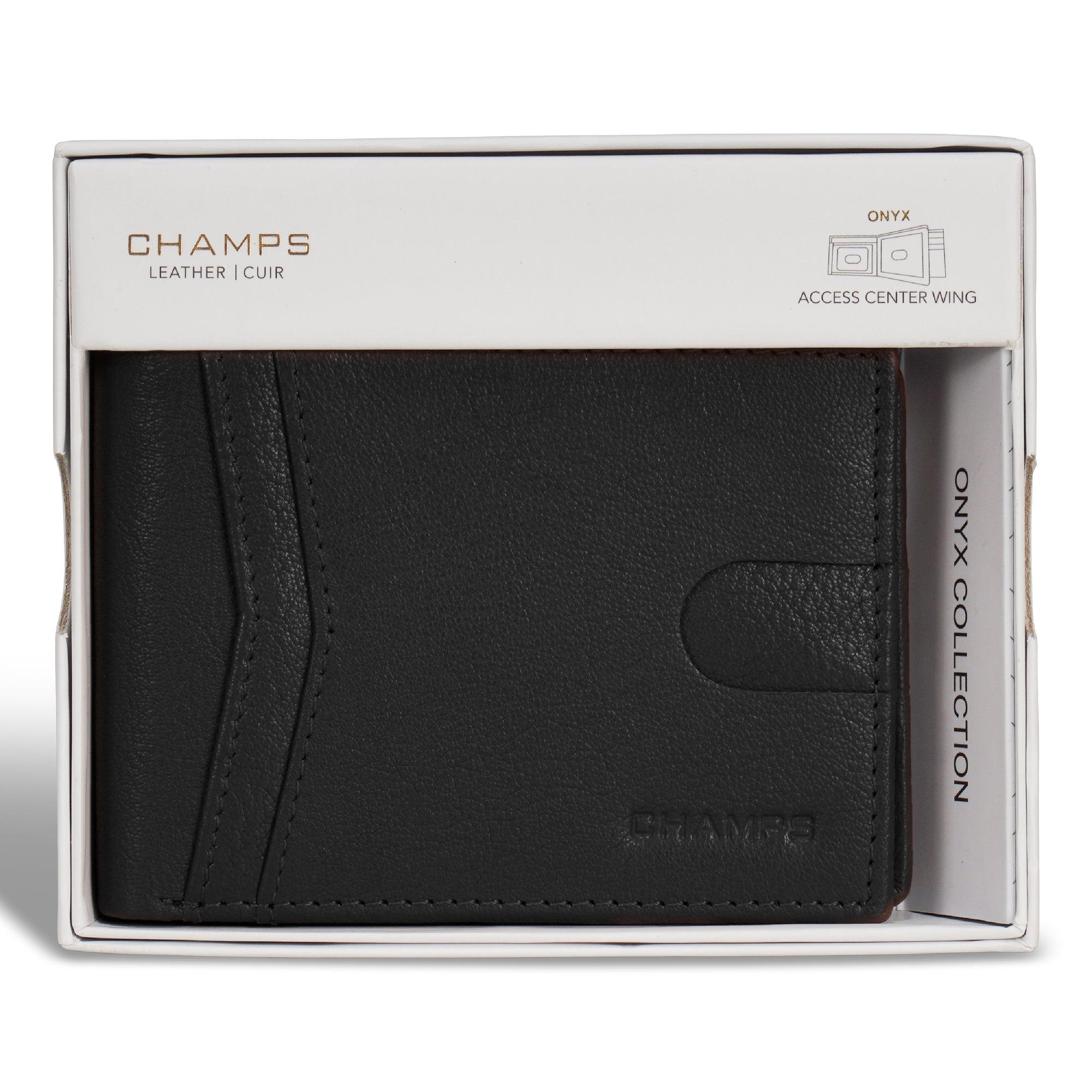 Onyx / Leather Access Center Wing Wallet
