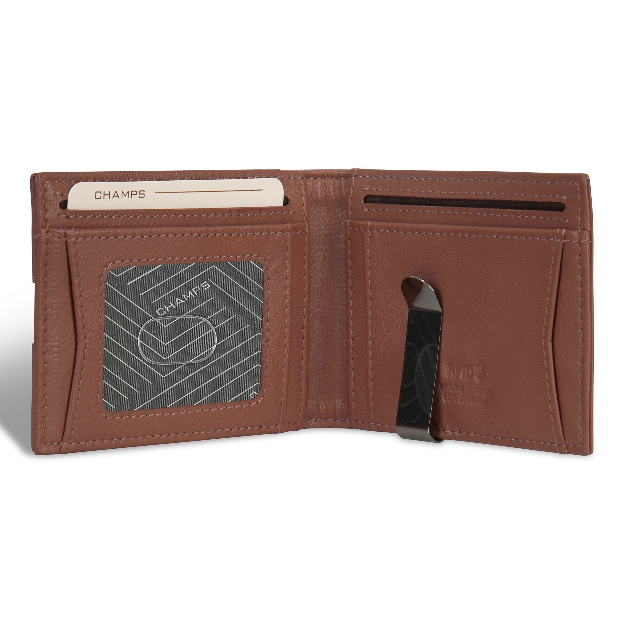 Onyx / Leather Bi-Fold Clip Wallet