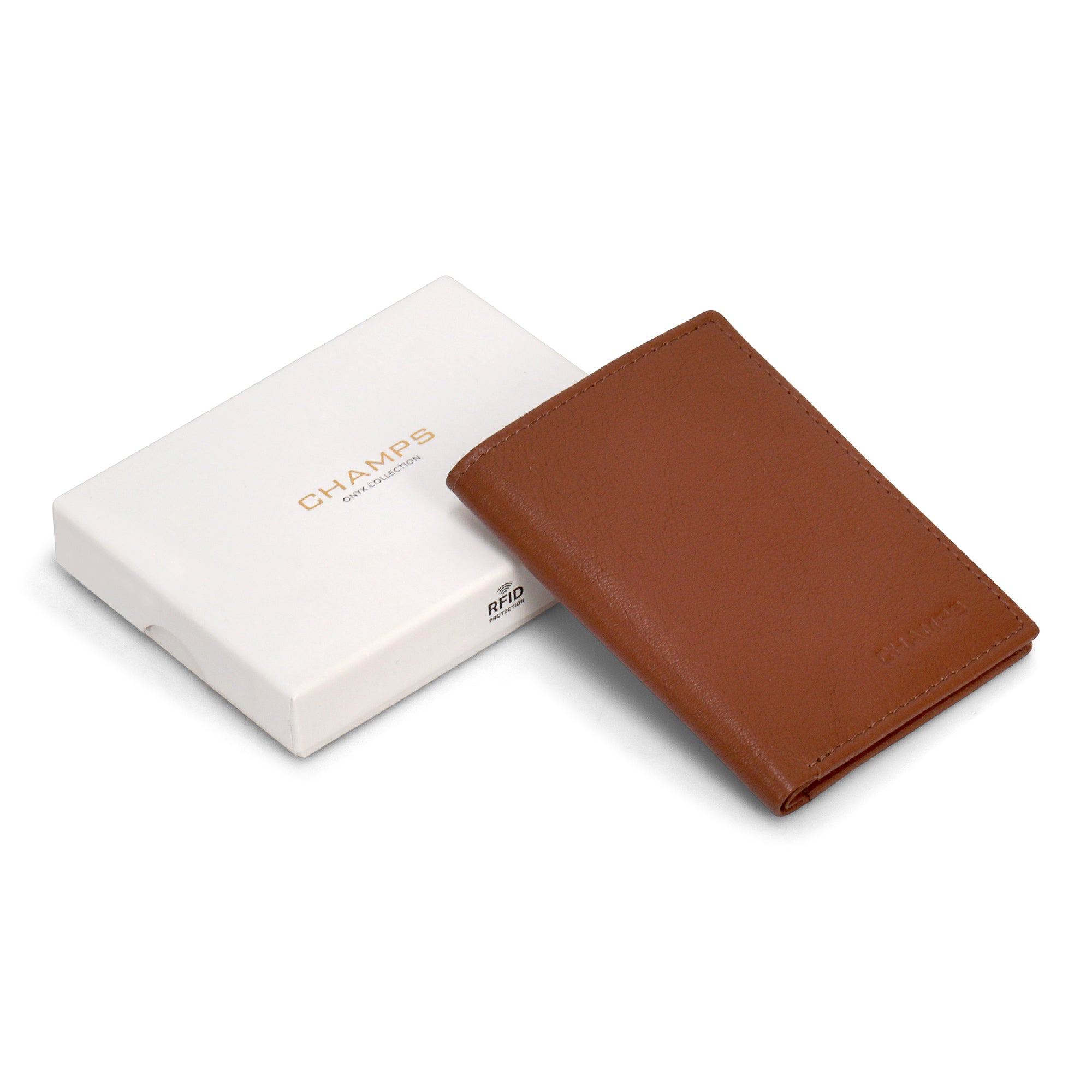 Onyx / Leather Vertical Slim Wallet