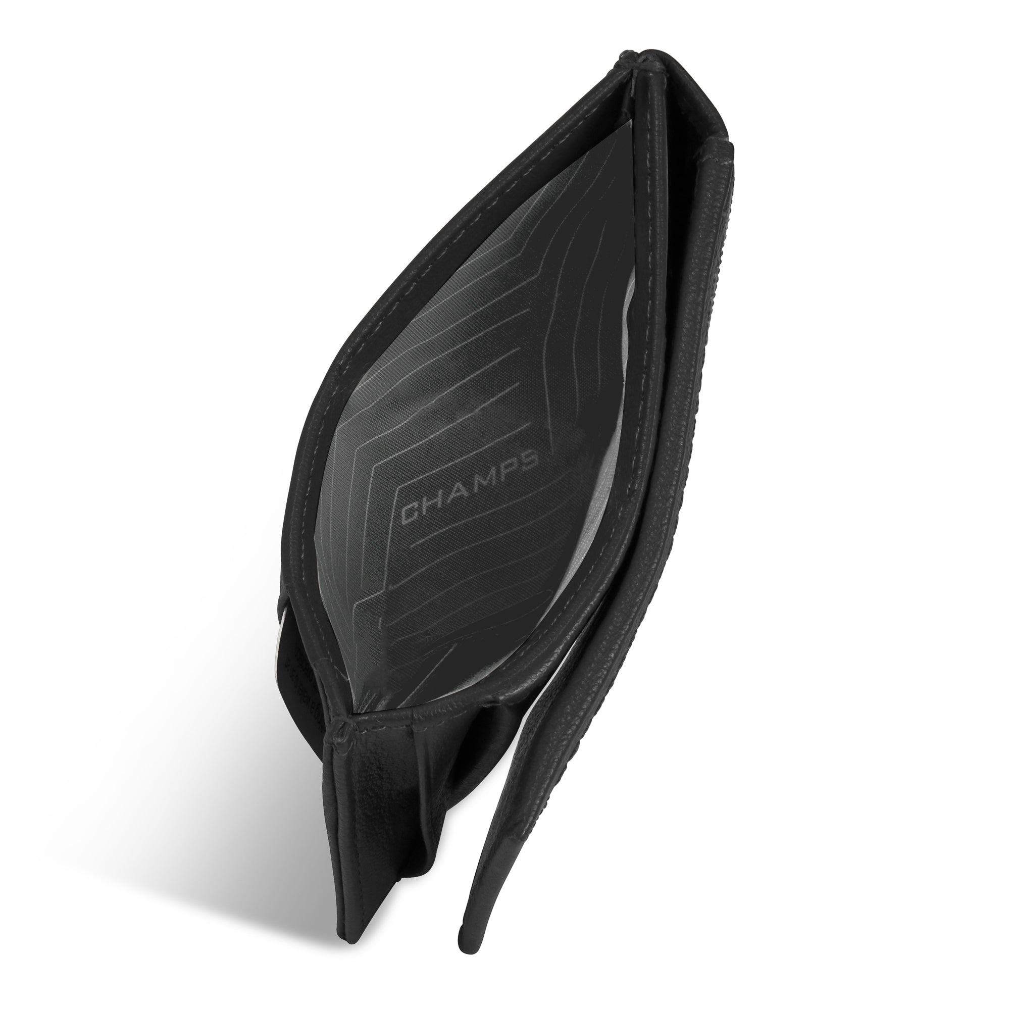 Onyx / Leather Mag Hybrid Card Holder