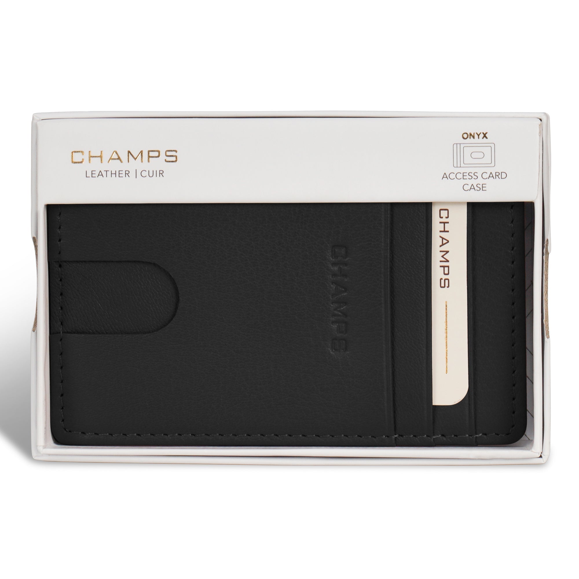 Onyx / Leather Access Card Case