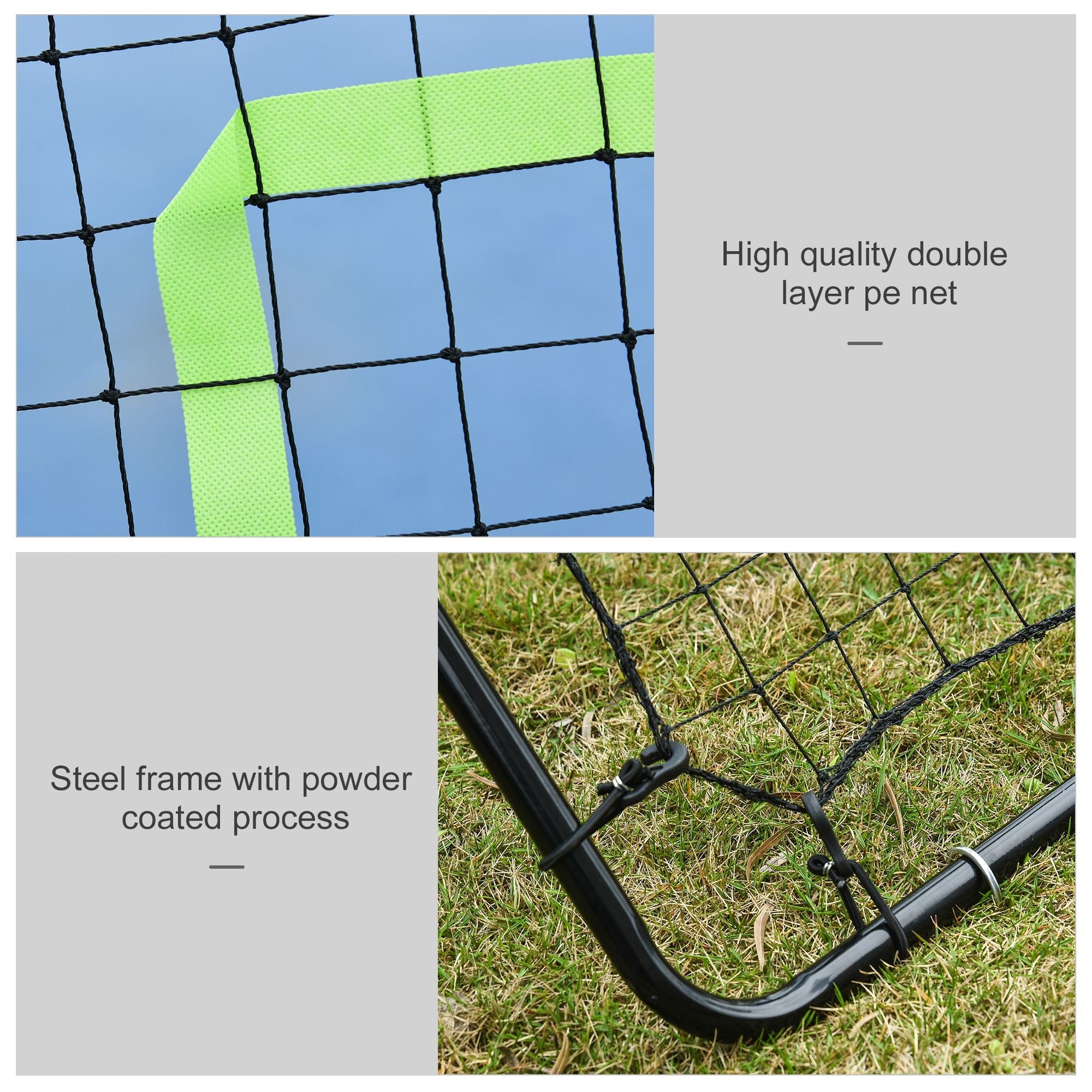 Soozier Multi-use Sports Rebounder Net Pitchback Sreen Target Throwing Pitching Fielding Catching Practice Trainer Adjustable Angle
