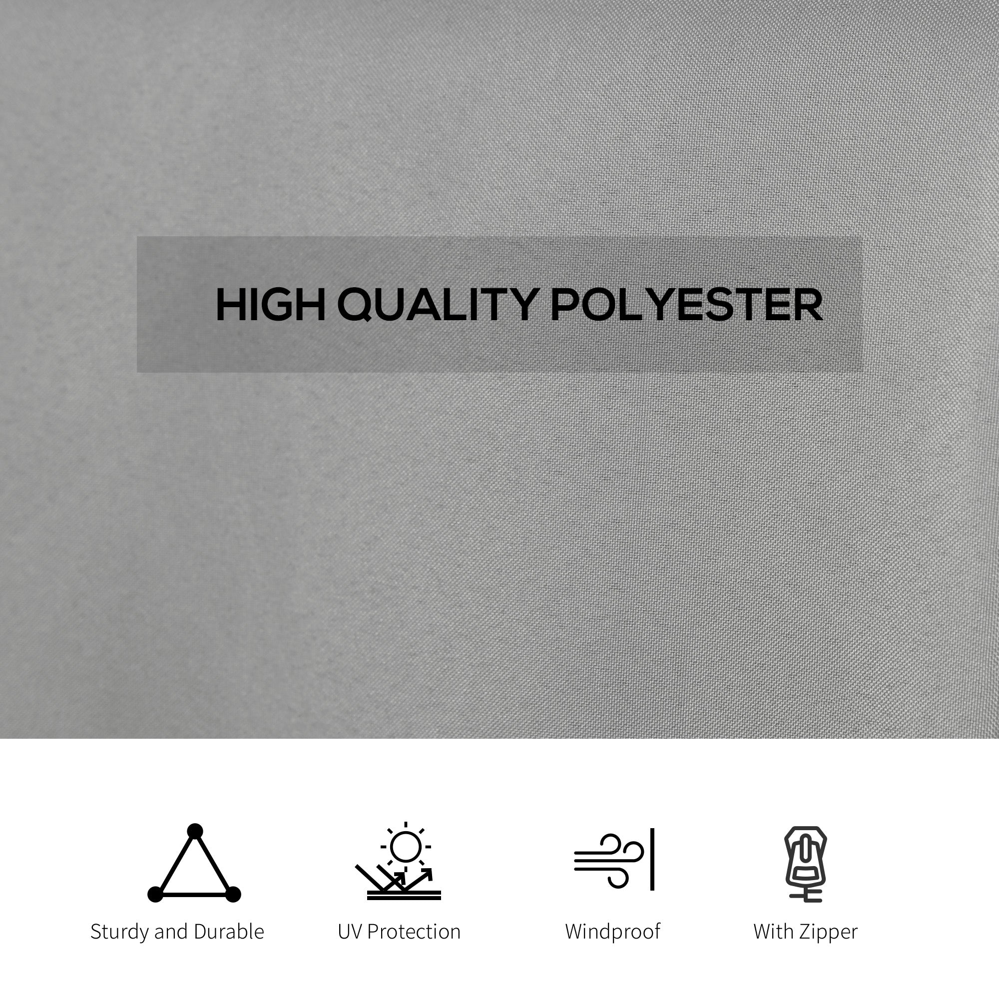 Outsunny Gazebo Curtain 10'x13' Replacement Sidewalls 4-Panel Privacy Wall Light Grey for Outdoor Use