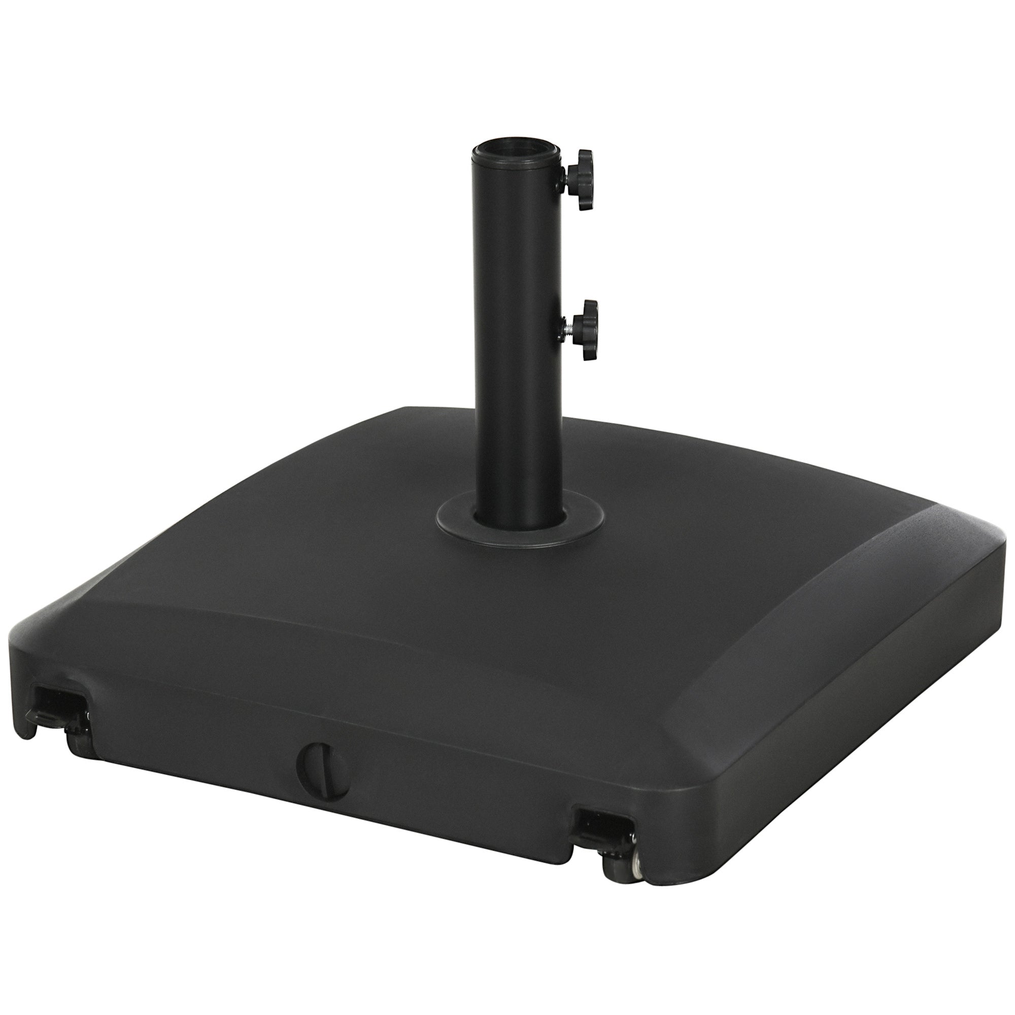 Outsunny 66lb Outdoor Umbrella Stand: Heavy Duty Water/Sand Fillable Holder Black