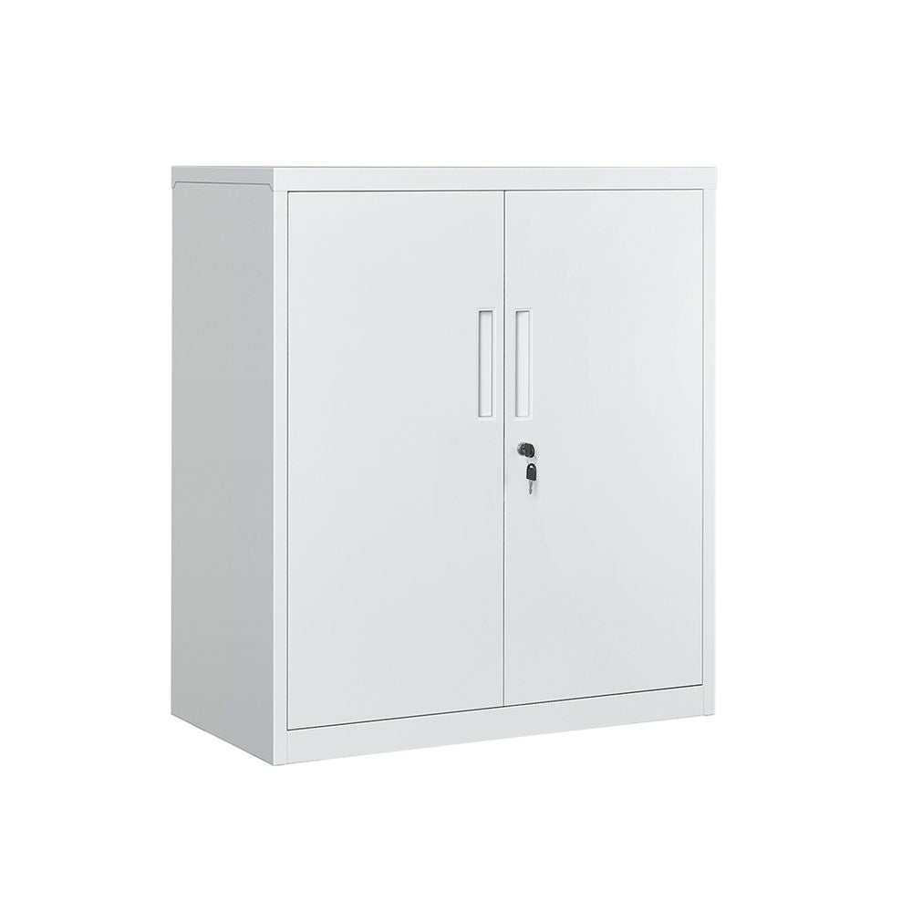 SONGMICS Metal Storage Cabinet with Locking Doors & Adjustable Shelves – Gray, Black & Matte White
