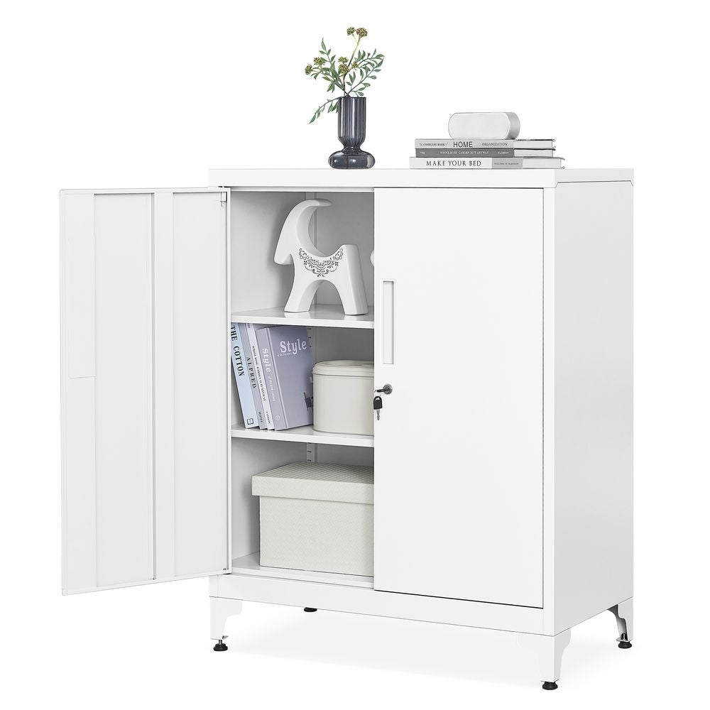 SONGMICS Metal Storage Cabinet with Doors and Shelves