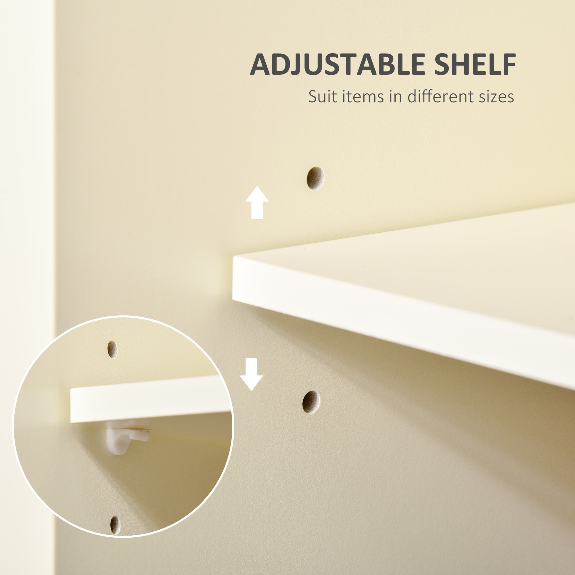 HOMCOM Kitchen Cart on Wheels Rubberwood Top 2 Drawers Towel Rack Cream White Versatile Furniture Storage Rolling Island