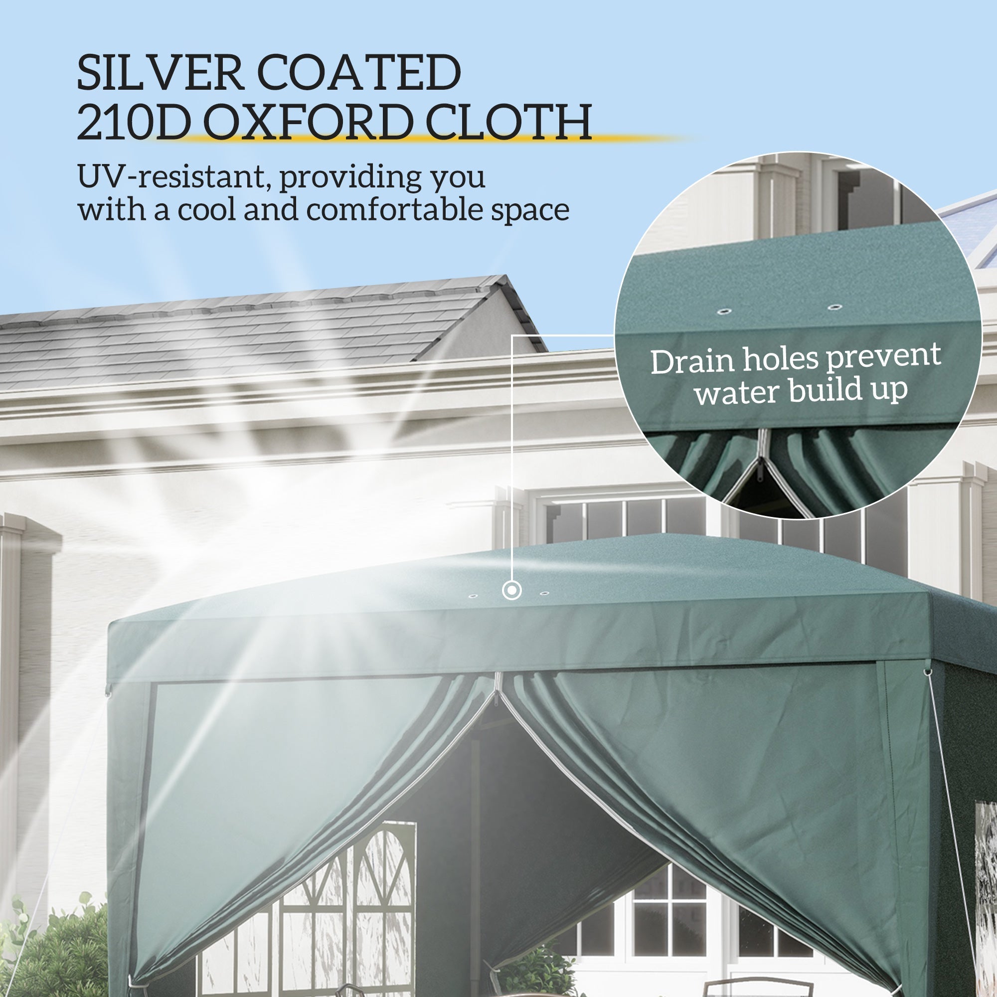Outsunny 10'x10' Pop Up Party Tent Wedding Gazebo Outdoor Canopy with Carry Bag Green