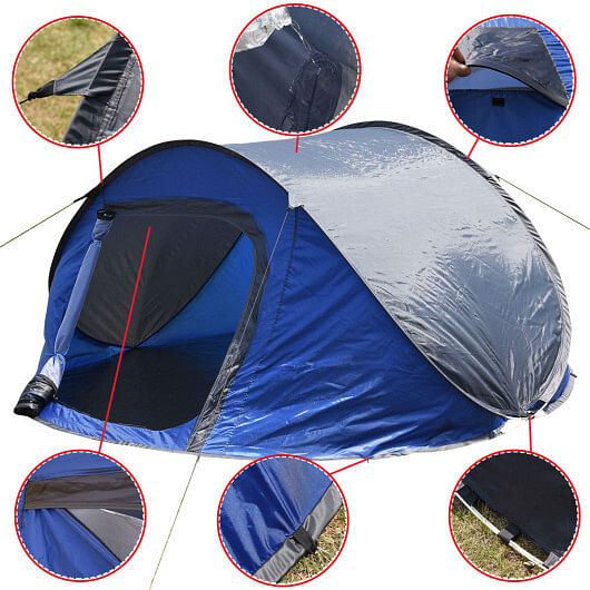 Waterproof 3-4 Person Camping Tent Automatic Pop Up Quick Shelter Outdoor Hiking - Free Shipping