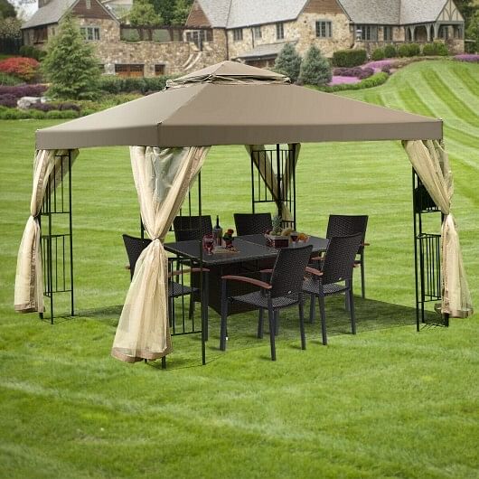 10 Feet x 10 Feet Awning Patio Screw-free Structure Canopy Tent - Free Shipping