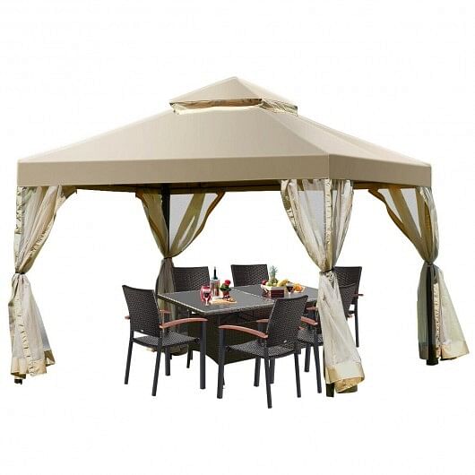 Outdoor 2-Tier 10 Feet x 10 Feet Screw-free Structure Shelter Gazebo Canopy - Free Shipping