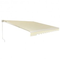 13 8 Feet Retractable Patio Awning Aluminum Deck Sunshade-Beige - Free Shipping
