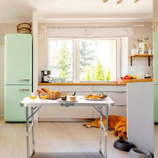 Adjustable Portable Aluminum Patio Folding Camping Table for Outdoor and Indoor - Free Shipping