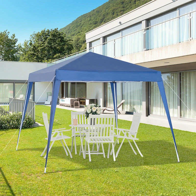 8' x 8' Pop Up Canopy, Outdoor Folding Tent, Portable Party Tent with Carrying Bag for Camping, Party, Picnic, Blue