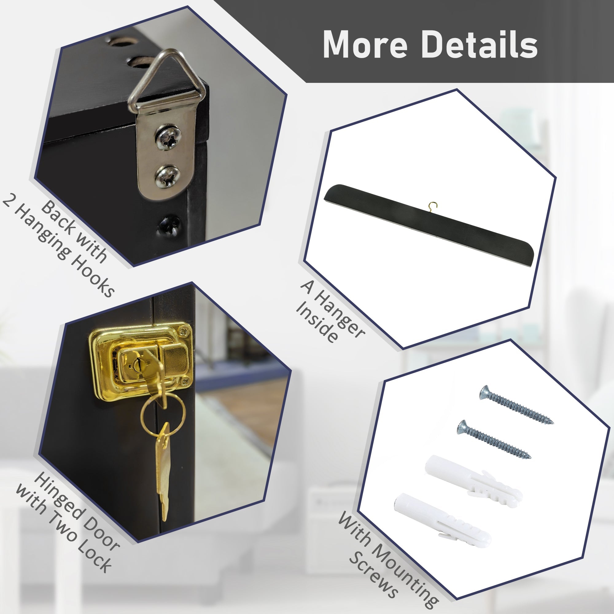 HOMCOM Sports Jersey Display Case 24"x32" Shadow Box for Hockey Basketball Football Baseball Collectibles Black