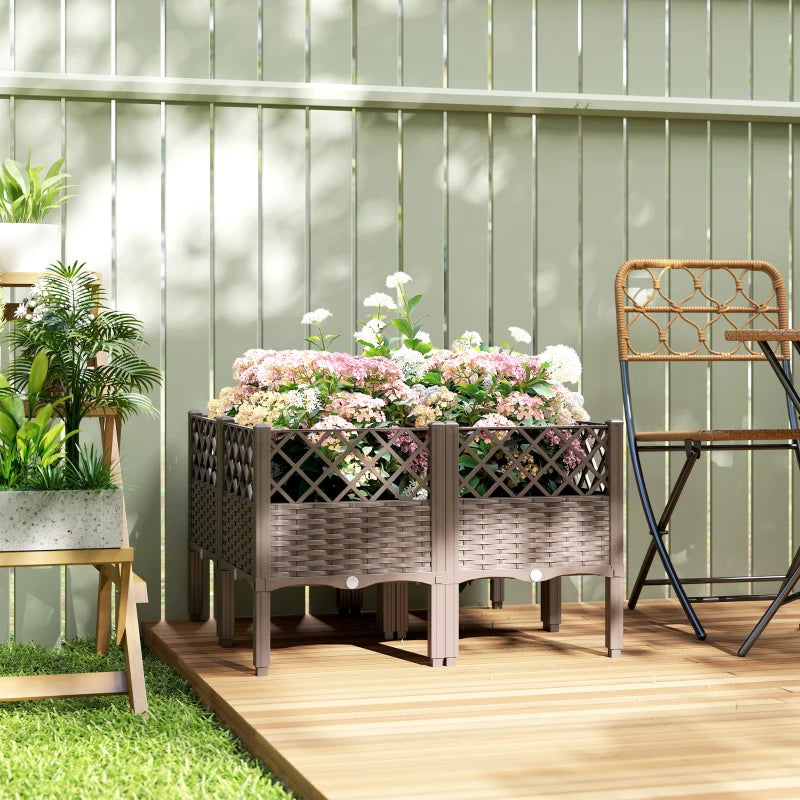 Raised Garden Bed with Legs, Self Watering Elevated Planter Boxes with Drainage Holes, 63" x 15.7" x 20.3"