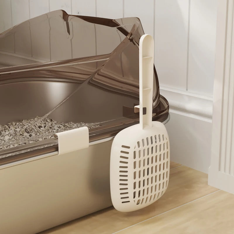 Stainless Steel Cat Litter Box with High Sided Enclosure, Scoop, Non-Sticky & Anti-Urine Leakage, Easy Cleaning