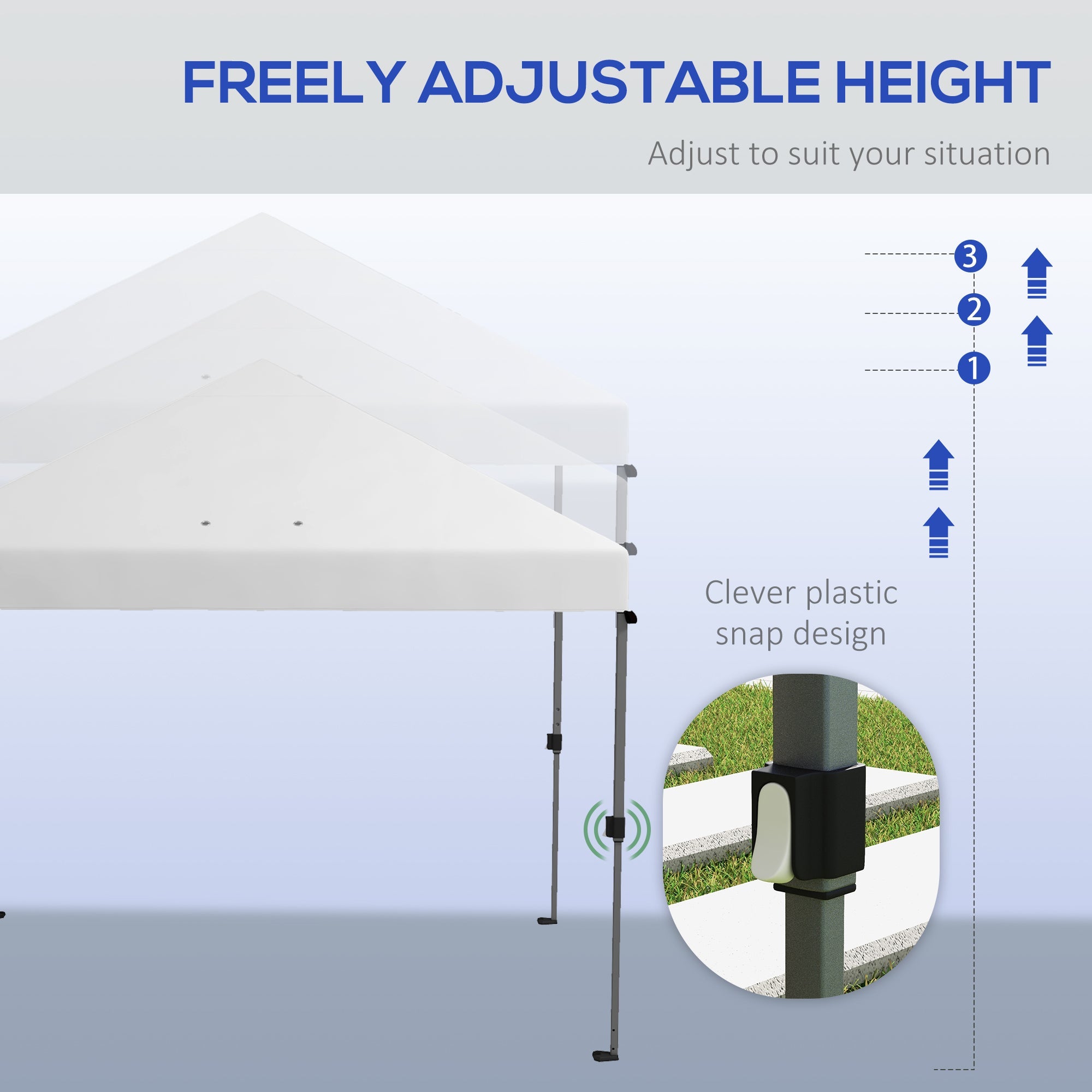 Outsunny 10x10FT Pop Up Canopy Instant Sun Shelter with Push Button Wheeled Bag Stakes Ropes Sandbags