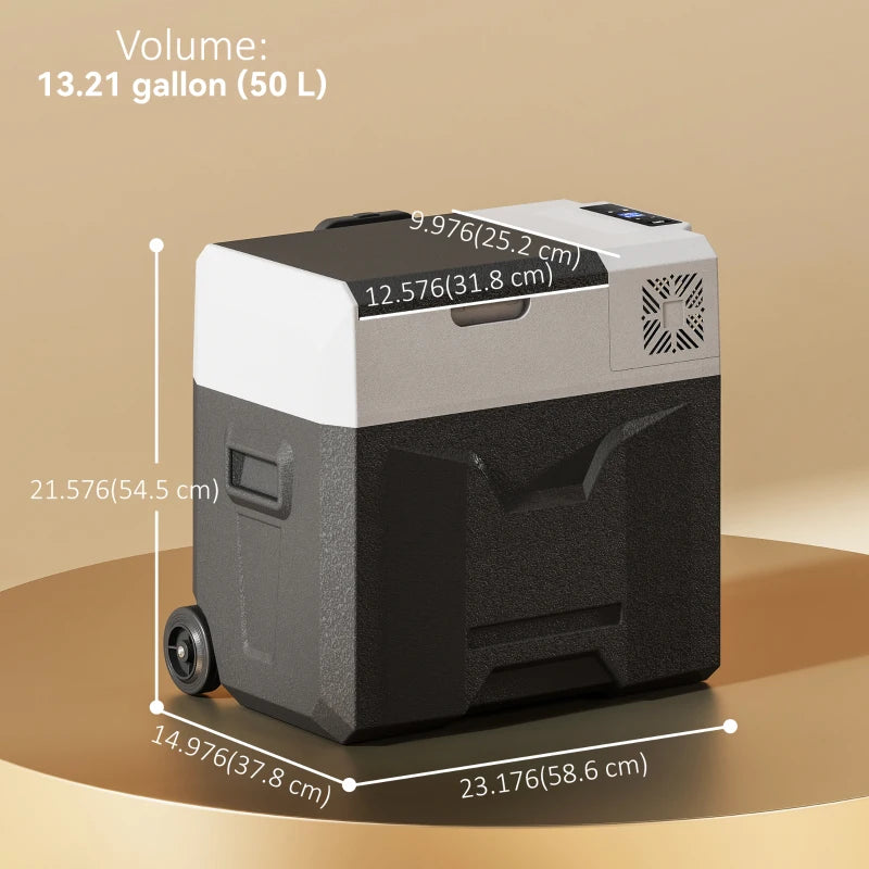 50 Liter Car Refrigerator Portable Freezer 12/24V Electric Cooler Box for Camping, Travel, Picnic, Down to -20℃