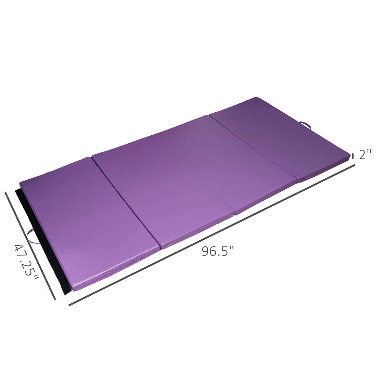 Soozier 4ft x 8ft x 2inch Tri-Fold Gymnastics Tumbling Mat Exercise Mat with Carrying Handles for MMA, Martial Arts, Stretching