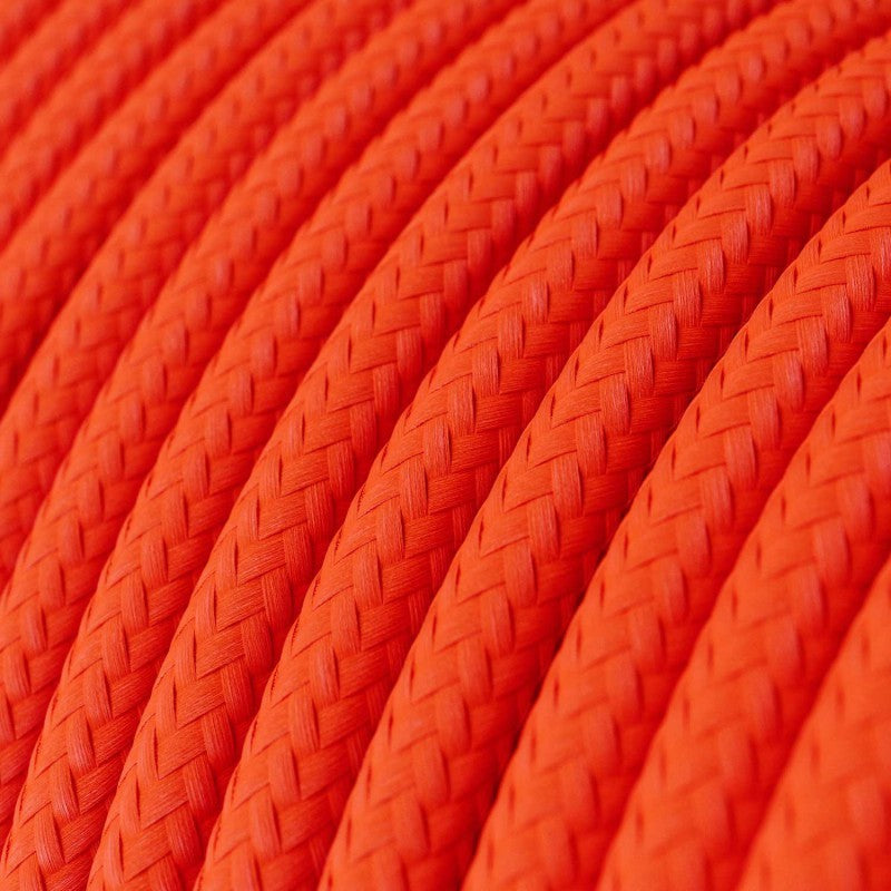 3 Core Round Fabric Power Electrical Cable Orange~2119