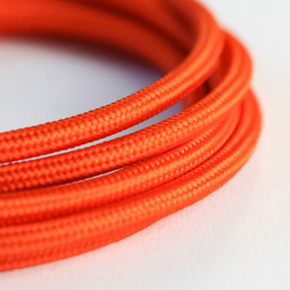 3 Core Round Fabric Power Electrical Cable Orange~2119