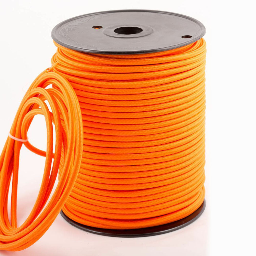 Industrial 2 Core Round Electric Fabric Cable Orange~1631