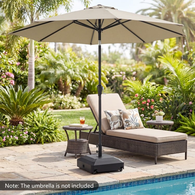 Outdoor Fillable Umbrella Base with Wheels Water Sand Weighted Umbrella Stand