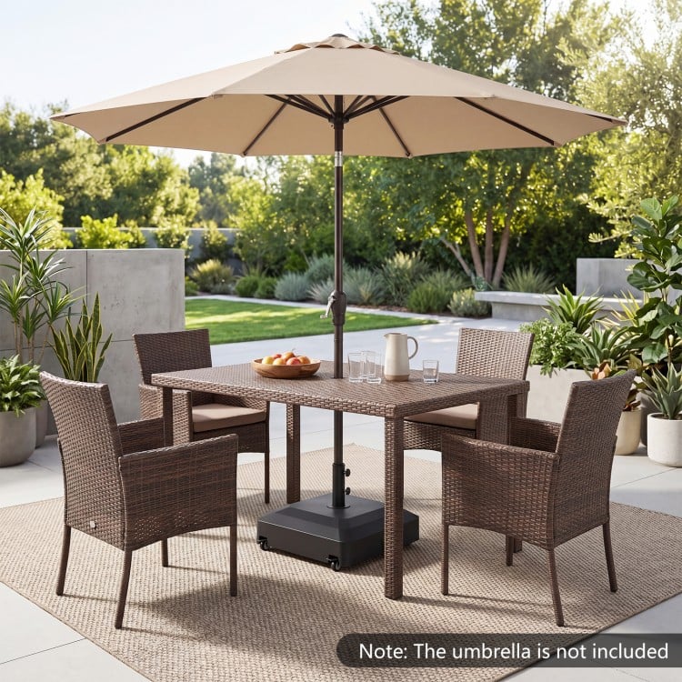 Outdoor Fillable Umbrella Base with Wheels Water Sand Weighted Umbrella Stand