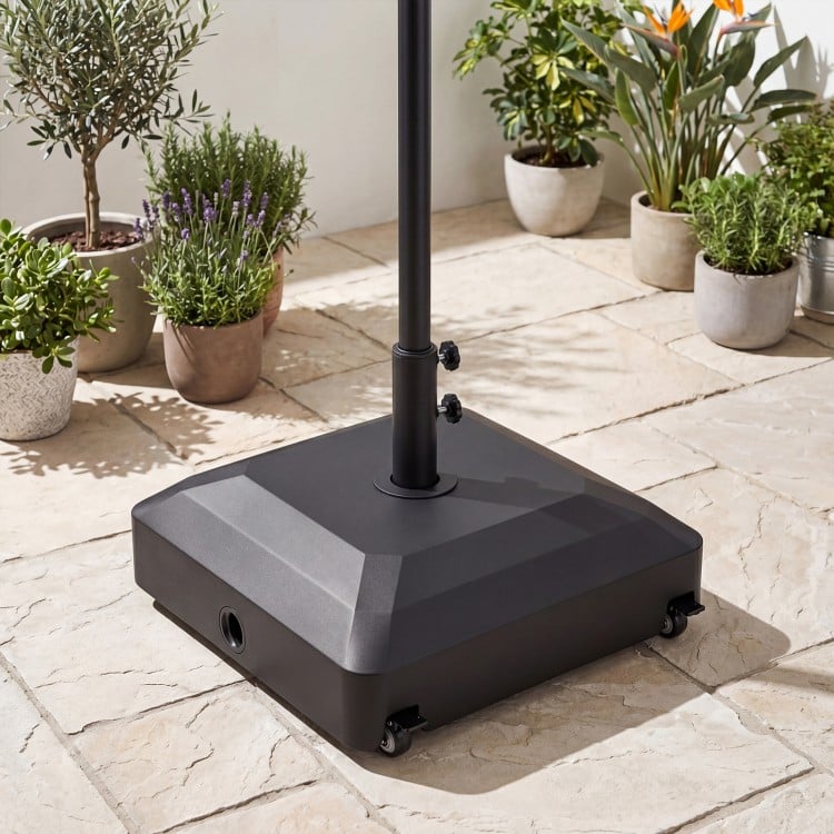 Outdoor Fillable Umbrella Base with Wheels Water Sand Weighted Umbrella Stand
