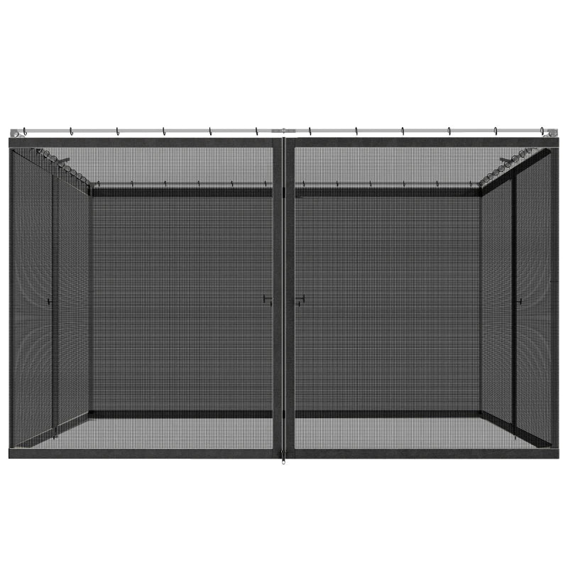 Replacement Mosquito Netting for Gazebo 10' x 13' Black Screen Walls for Canopy with Zippers, Black