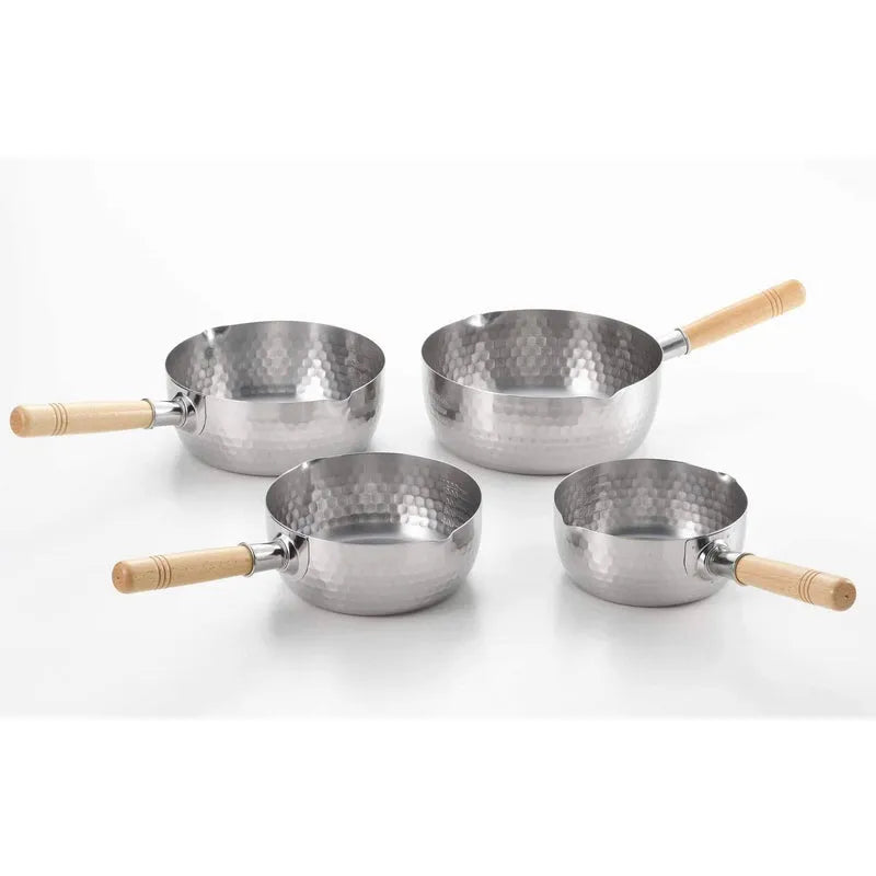 Yoshikawa Yukihira 24 cm Pot | 3.6 L Stainless Steel with Wooden Handle