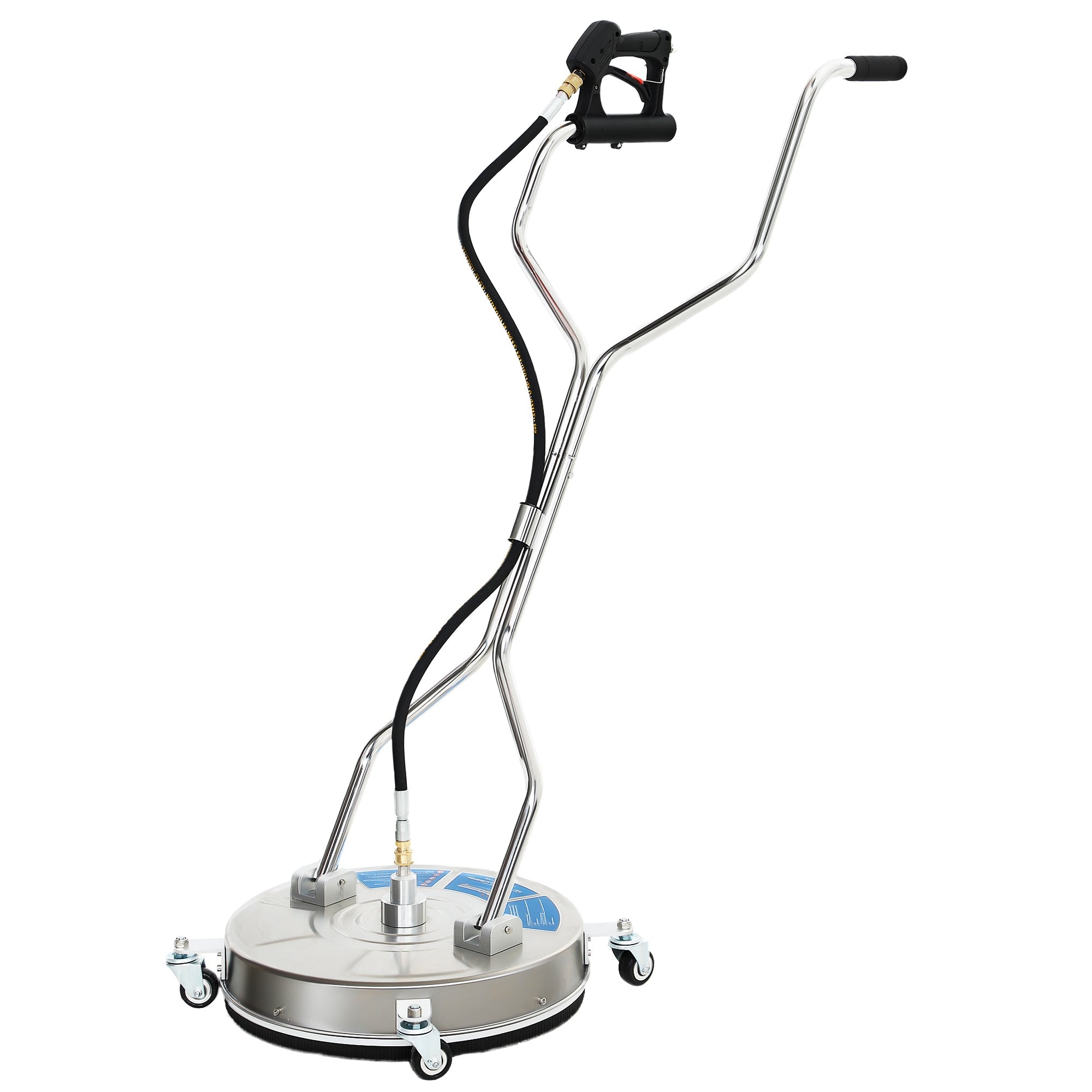 Outsunny 18" Pressure Washer Surface Cleaner with 4 Wheels, Stainless Steel Power Washer Surface Cleaner with 1/4" Quick Connector, 2 Handles, 3600 PSI, Silver