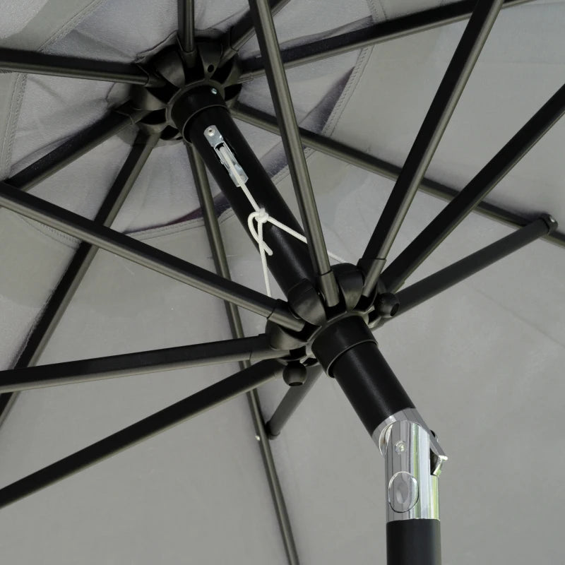 8.5 ft Outdoor Market Table Umbrella, Round Patio Umbrella with Tilt and Crank for Garden, Backyard, Deck, Dark Grey
