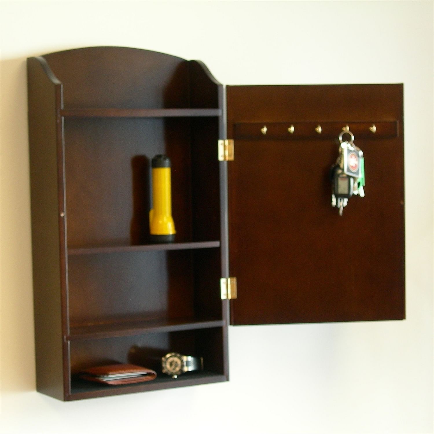 Door / Wall Mount Organizer Letter Holder Mail Sorter in Dark Walnut - Free Shipping