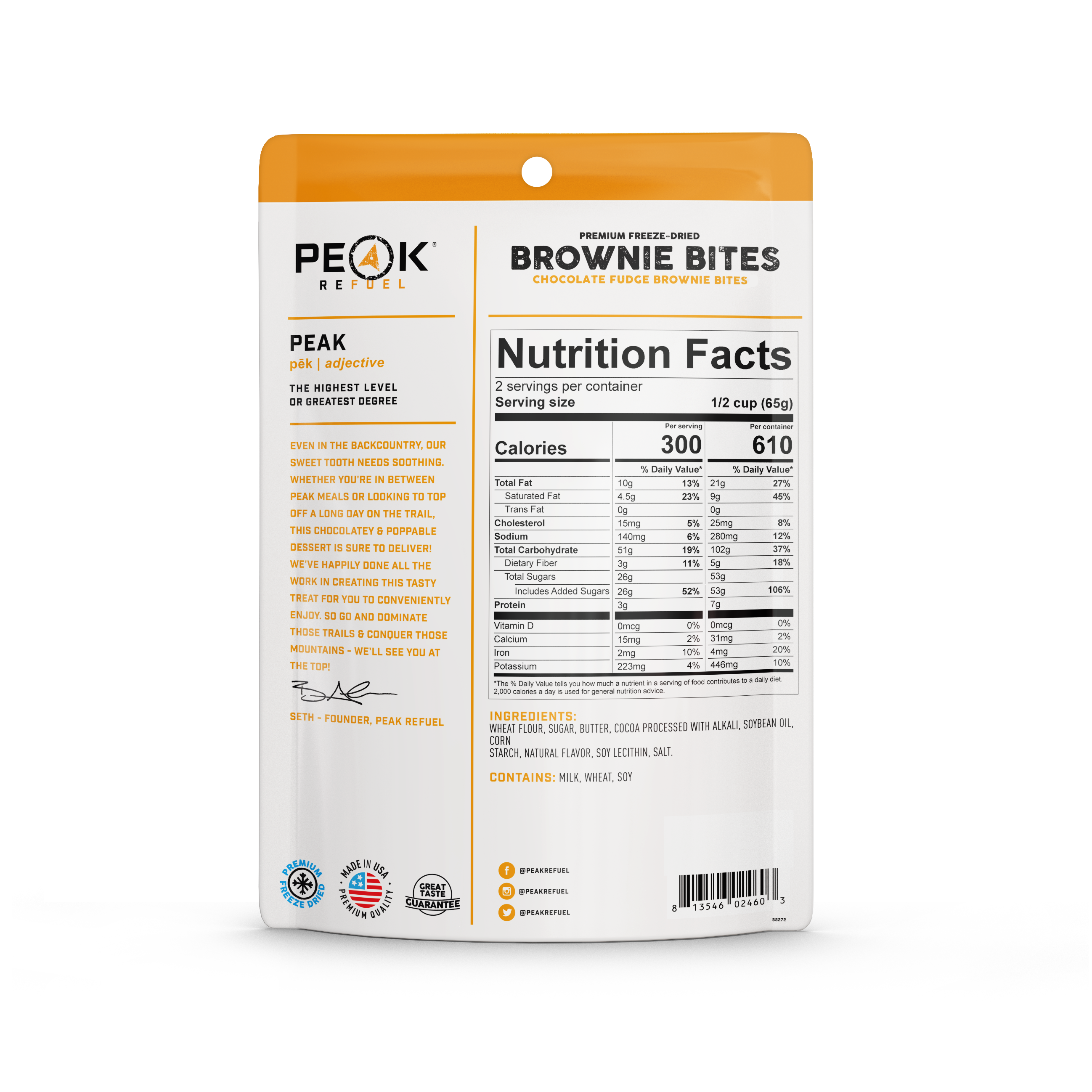Peak Refuel Chocolate Fudge Brownie Bites