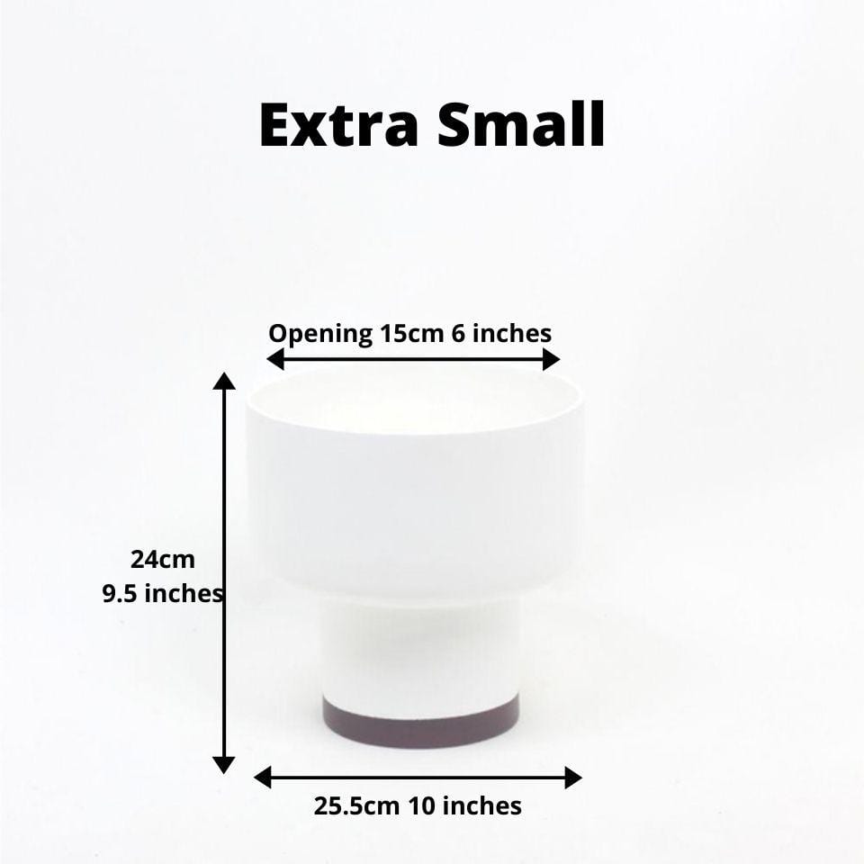 Perla - White Bamboo Mid-Century Mushroom Planter