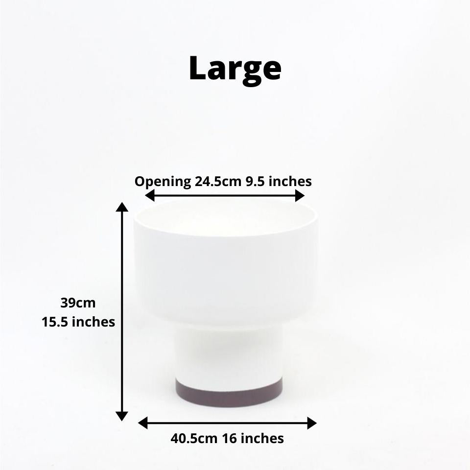 Perla - White Bamboo Mid-Century Mushroom Planter