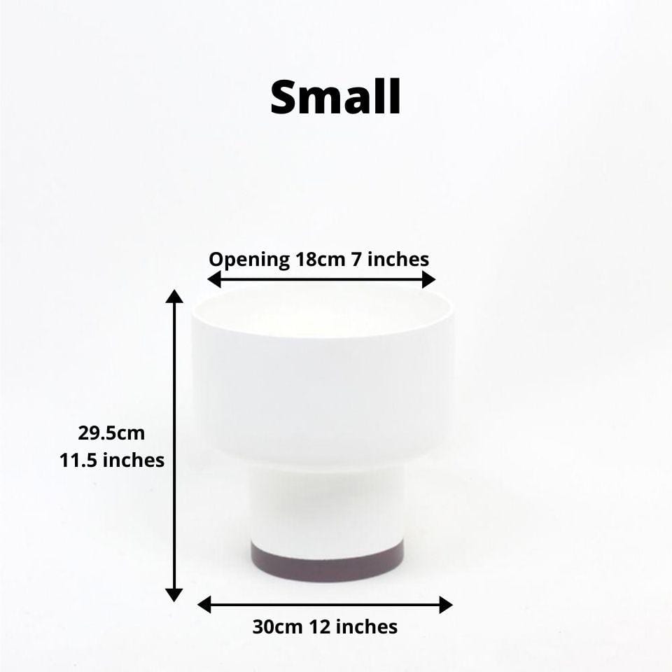 Perla - White Bamboo Mid-Century Mushroom Planter