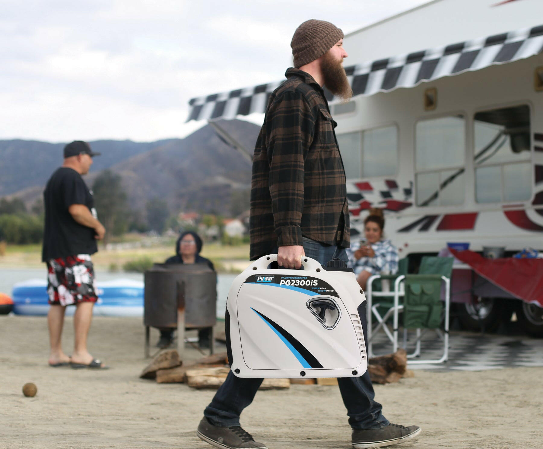 Pulsar 2,300W Portable Gas-Powered Quiet Inverter Generator with USB Port,